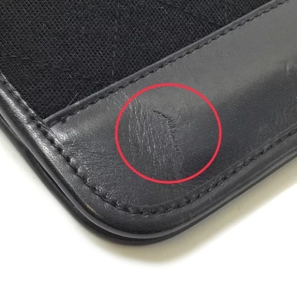 Authentic CHANEL vintage cotton leather snap clutch 24k gold - Picture 5 of 11